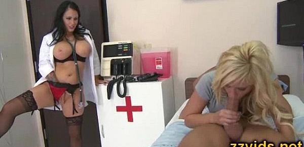  Hot threesome fucking in the hospital